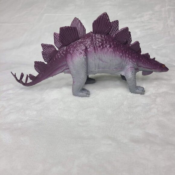 Vintage 1985 Imperial Stegosaurus Dinosaur Toy Figure Gray Purple 9.5" - Picture 7 of 12